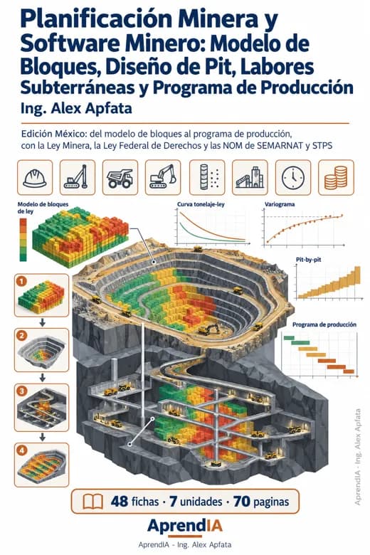 Planificación Minera y Software Minero: Modelo de Bloques, Diseño de Pit, Labores Subterráneas y Programa de Producción