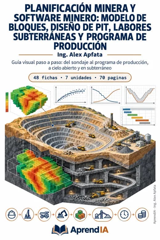 Planificación Minera y Software Minero: Modelo de Bloques, Diseño de Pit, Labores Subterráneas y Programa de Producción
