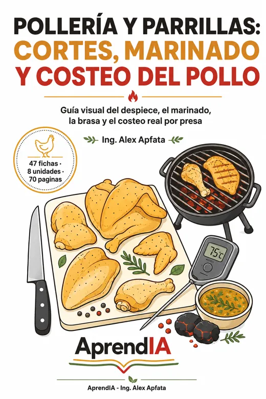 Pollería y Parrillas: cortes, marinado y costeo del pollo