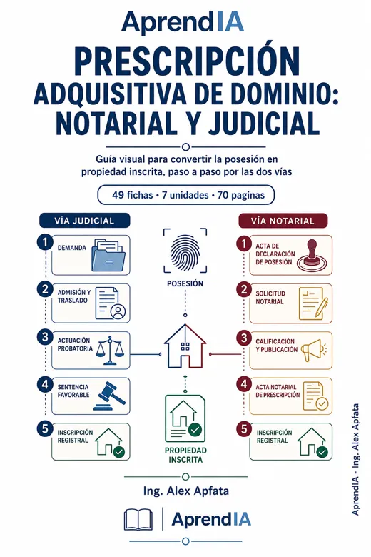 Prescripción Adquisitiva de Dominio: notarial y judicial