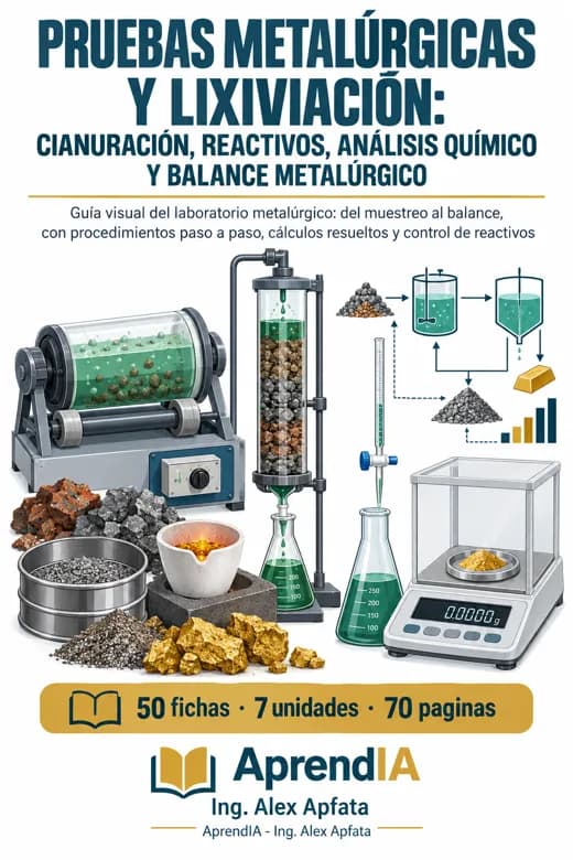 Pruebas Metalúrgicas y Lixiviación: Cianuración, Reactivos, Análisis Químico y Balance Metalúrgico