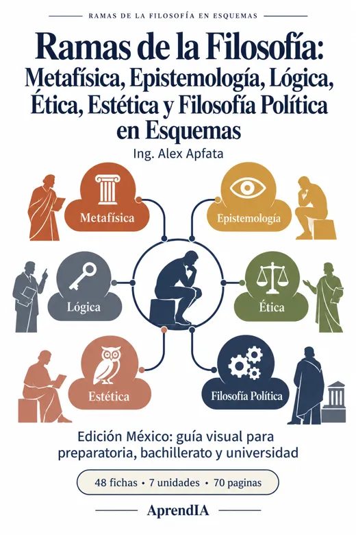 Ramas de la Filosofía: Metafísica, Epistemología, Lógica, Ética, Estética y Filosofía Política en Esquemas