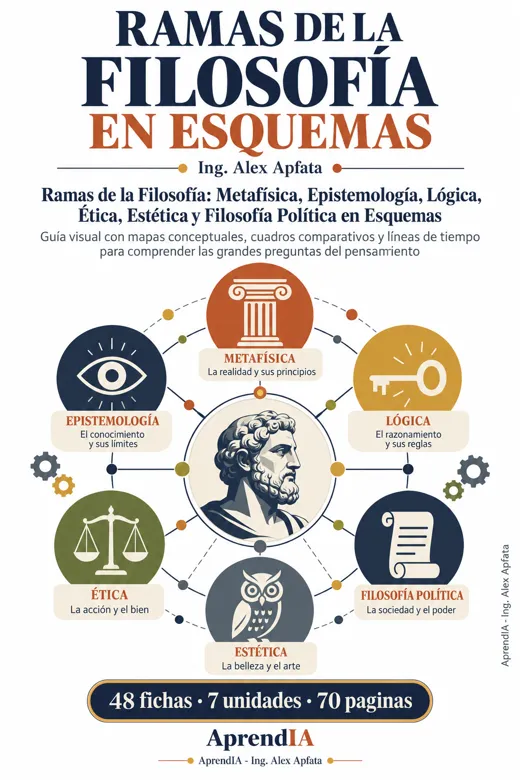 Ramas de la Filosofía: Metafísica, Epistemología, Lógica, Ética, Estética y Filosofía Política en Esquemas