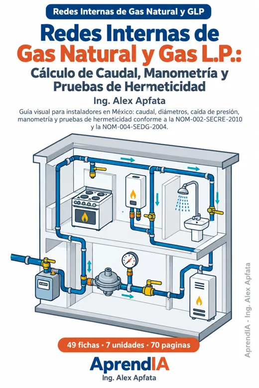 Redes Internas de Gas Natural y Gas L.P.: Cálculo de Caudal, Manometría y Pruebas de Hermeticidad