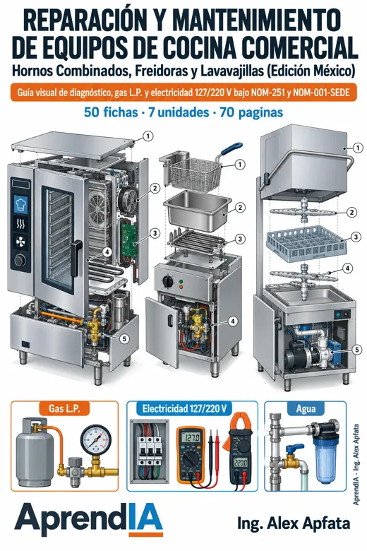 Reparación y Mantenimiento de Equipos de Cocina Comercial: Hornos Combinados, Freidoras y Lavavajillas (Edición México)
