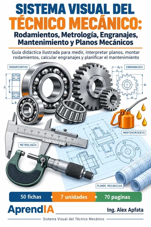 Sistema Visual del Técnico Mecánico: Rodamientos, Metrología, Engranajes, Mantenimiento y Planos Mecánicos
