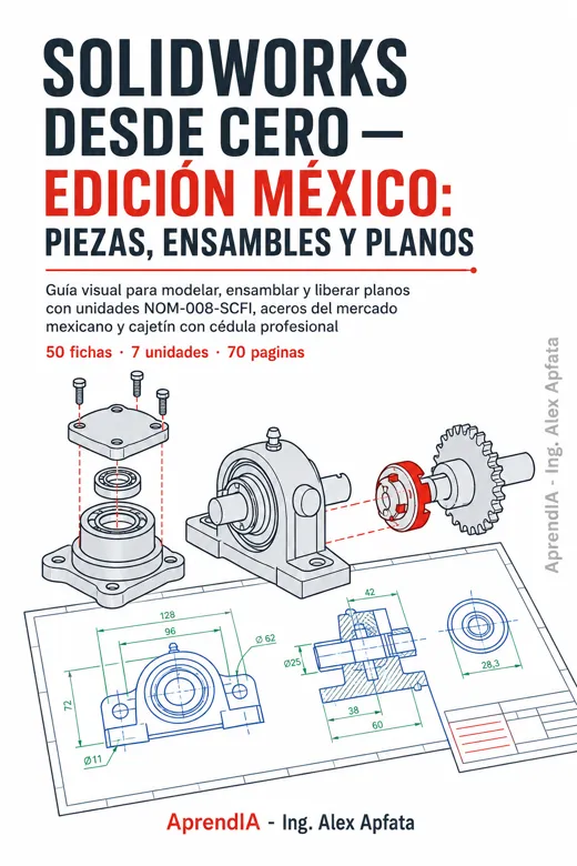 SolidWorks desde Cero — Edición México: piezas, ensambles y planos