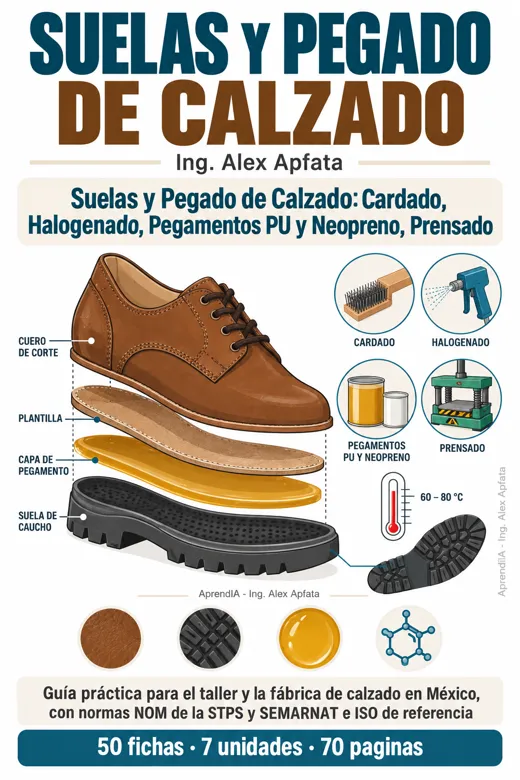 Suelas y Pegado de Calzado: Cardado, Halogenado, Pegamentos PU y Neopreno, Prensado