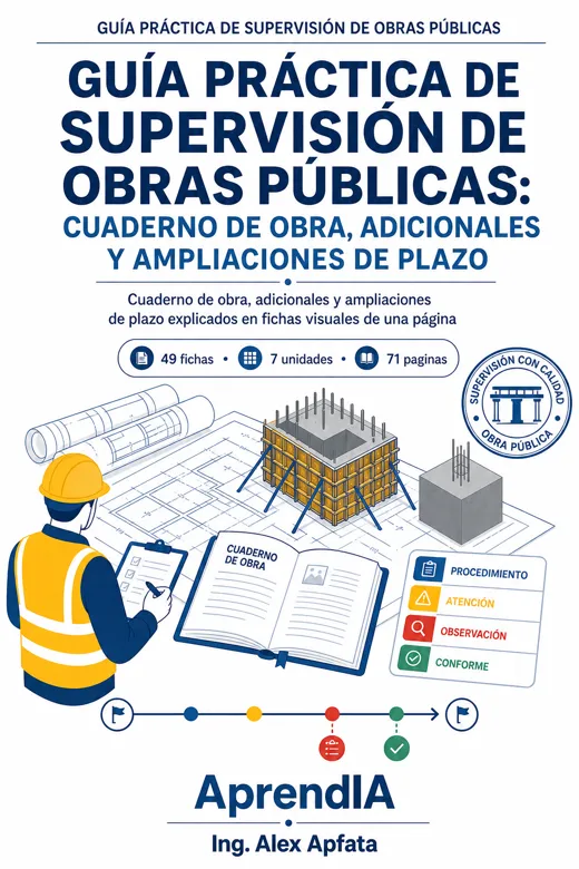 Guía Práctica de Supervisión de Obras Públicas: Cuaderno de Obra, Adicionales y Ampliaciones de Plazo