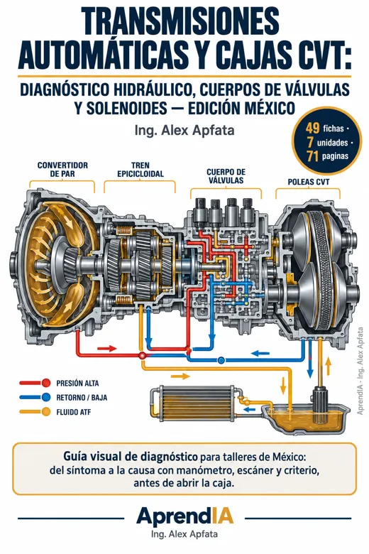 Transmisiones Automáticas y Cajas CVT: Diagnóstico Hidráulico, Cuerpos de Válvulas y Solenoides — Edición México
