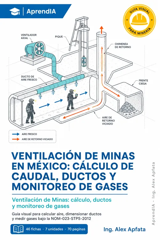 Ventilación de Minas en México: cálculo de caudal, ductos y monitoreo de gases