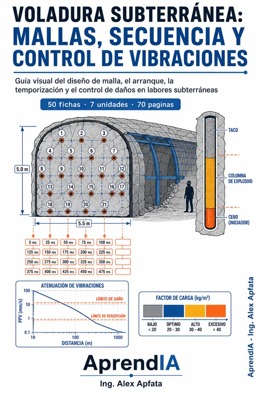 Voladura Subterránea: mallas, secuencia y control de vibraciones