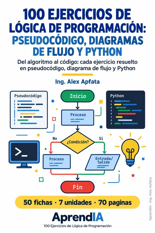 100 Ejercicios de Lógica de Programación: Pseudocódigo, Diagramas de Flujo y Python