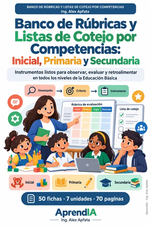 Banco de Rúbricas y Listas de Cotejo por Competencias: Inicial, Primaria y Secundaria