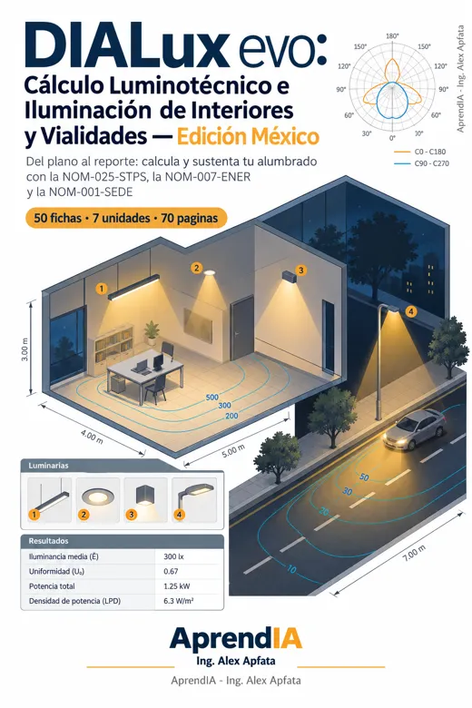 DIALux evo: Cálculo Luminotécnico e Iluminación de Interiores y Vialidades — Edición México
