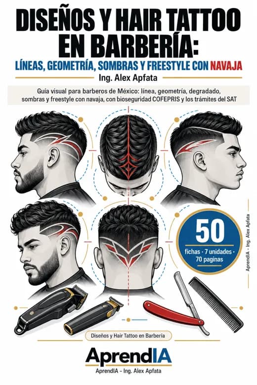 Diseños y Hair Tattoo en Barbería: Líneas, Geometría, Sombras y Freestyle con Navaja