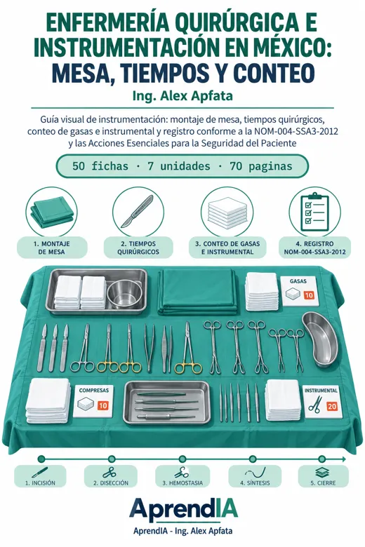 Enfermería Quirúrgica e Instrumentación en México: mesa, tiempos y conteo