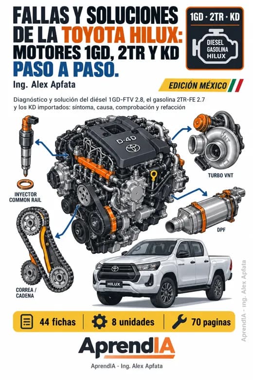 Fallas y Soluciones de la Toyota Hilux: Motores 1GD, 2TR y KD Paso a Paso. Edición México
