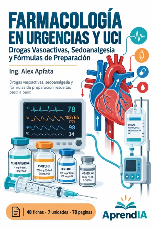 Farmacología en Urgencias y UCI: Drogas Vasoactivas, Sedoanalgesia y Fórmulas de Preparación