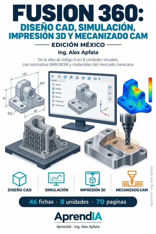 Fusion 360: Diseño CAD, Simulación, Impresión 3D y Mecanizado CAM — Edición México