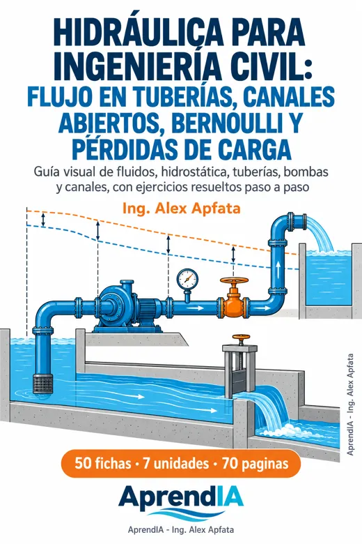 Hidráulica para Ingeniería Civil: Flujo en Tuberías, Canales Abiertos, Bernoulli y Pérdidas de Carga