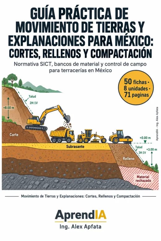 Guía Práctica de Movimiento de Tierras y Explanaciones para México: Cortes, Rellenos y Compactación