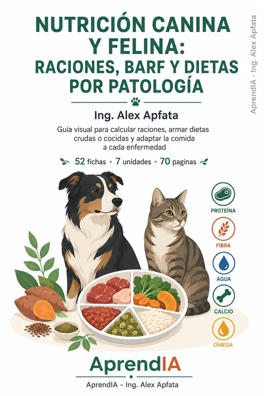 Nutrición Canina y Felina: raciones, BARF y dietas por patología