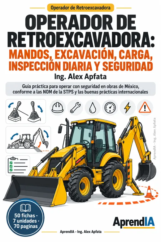 Operador de Retroexcavadora: Mandos, Excavación, Carga, Inspección Diaria y Seguridad