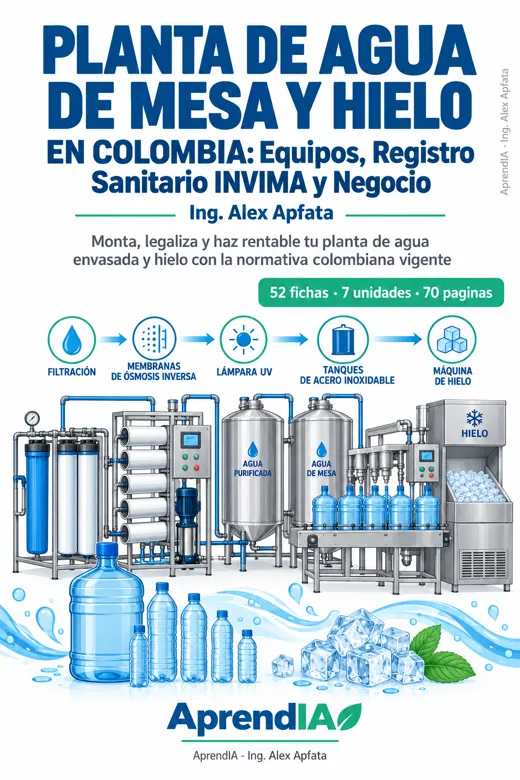 Planta de Agua de Mesa y Hielo en Colombia: Equipos, Registro Sanitario INVIMA y Negocio