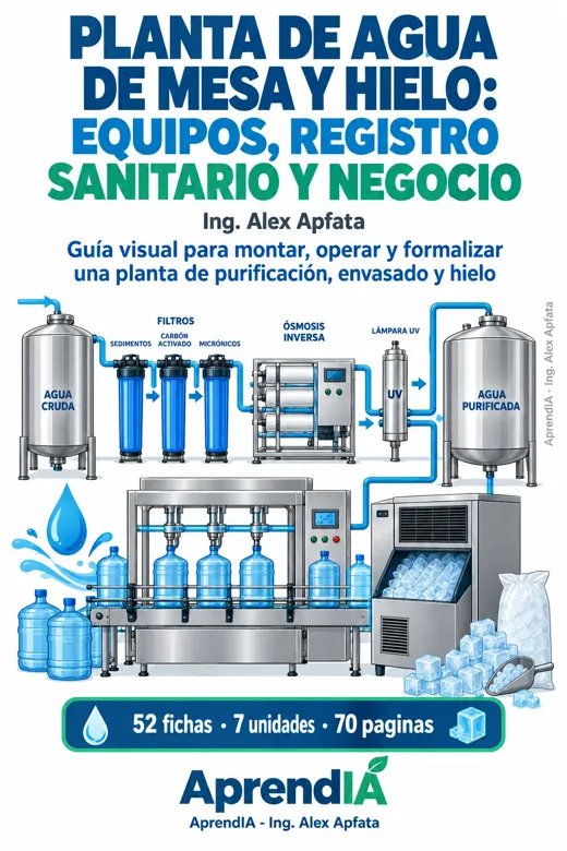 Planta de Agua de Mesa y Hielo: Equipos, Registro Sanitario y Negocio