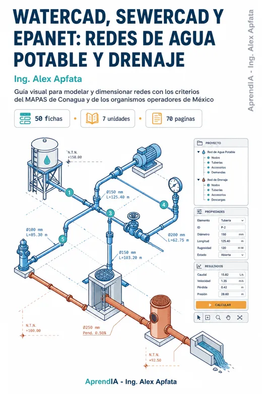 WaterCAD, SewerCAD y EPANET: redes de agua potable y drenaje