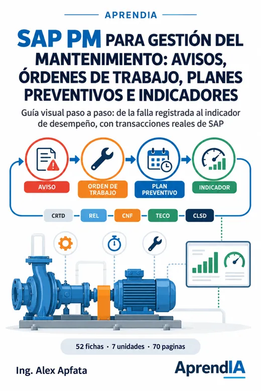 SAP PM para Gestión del Mantenimiento: Avisos, Órdenes de Trabajo, Planes Preventivos e Indicadores