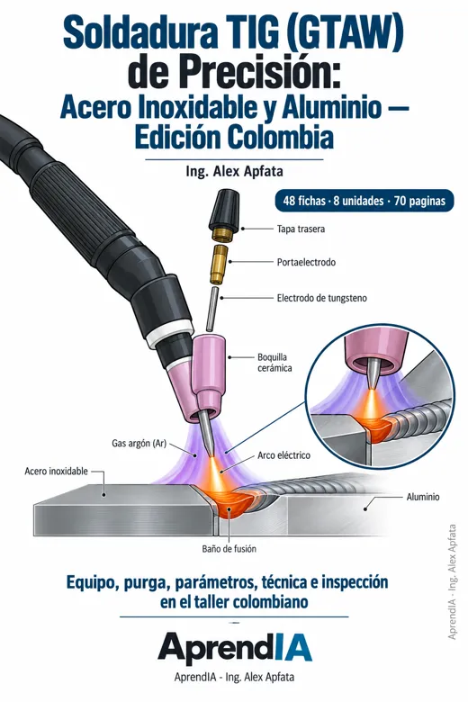 Soldadura TIG (GTAW) de Precisión: Acero Inoxidable y Aluminio — Edición Colombia