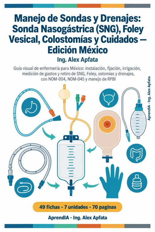 Manejo de Sondas y Drenajes: Sonda Nasogástrica (SNG), Foley Vesical, Colostomías y Cuidados — Edición México