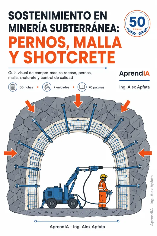 Sostenimiento en Minería Subterránea: pernos, malla y shotcrete