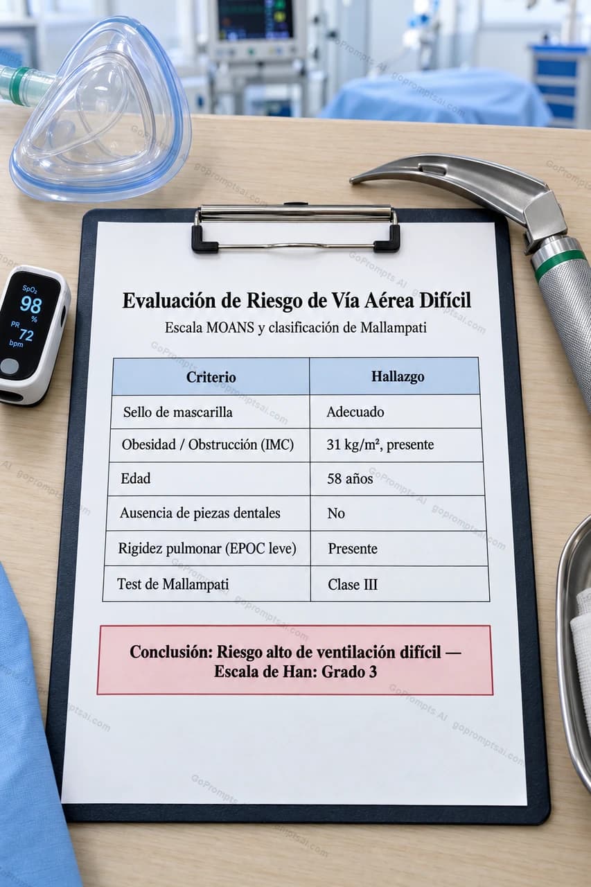 Evaluación de riesgo de vía aérea difícil, lista en minutos