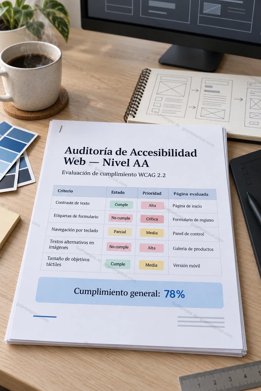 Auditoría de accesibilidad WCAG lista para entregar al cliente