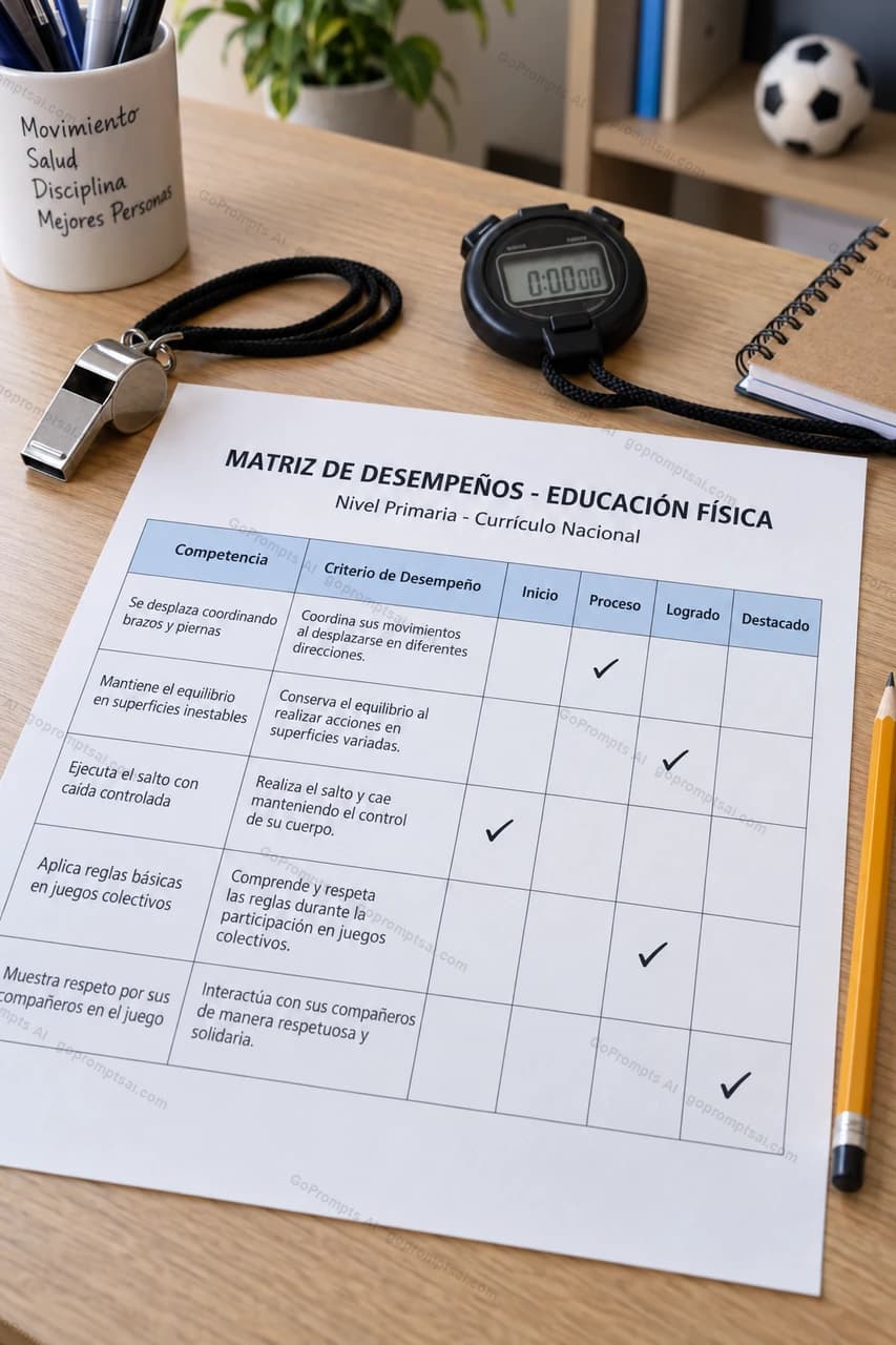 Matriz de evaluación alineada al currículo, lista para usar
