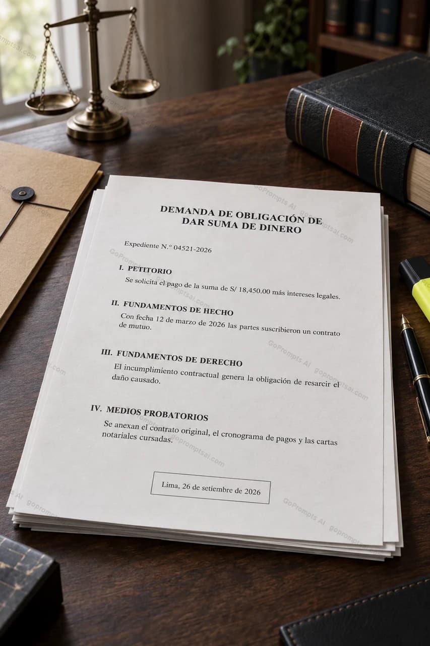 Tu demanda redactada y lista para presentar