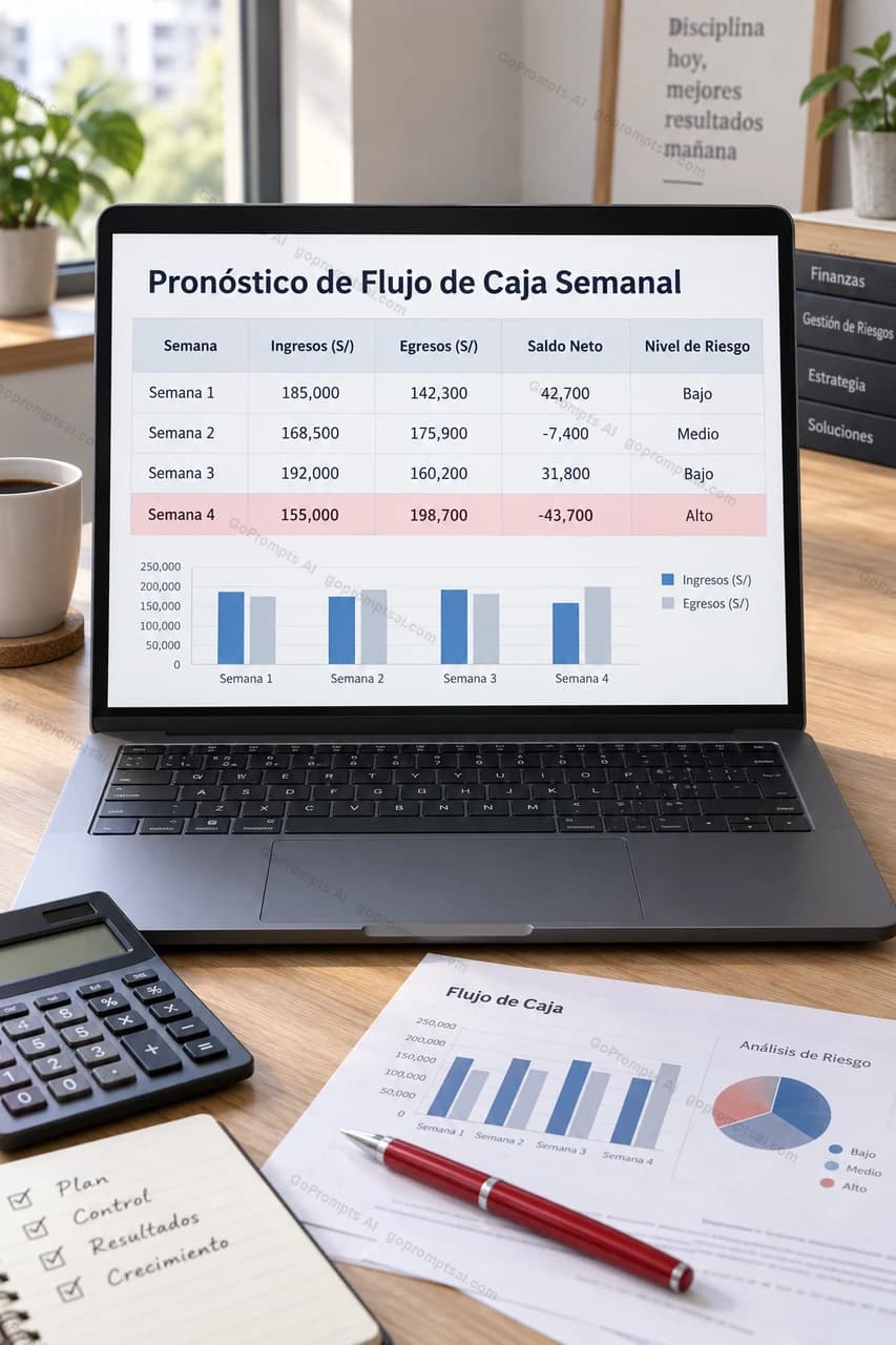 Pronóstico de flujo de caja semanal, listo en minutos