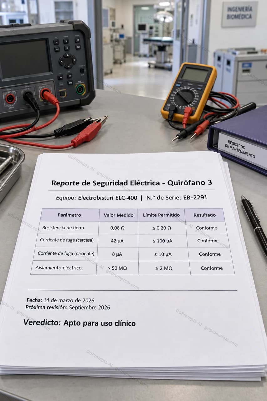 Tu reporte de seguridad eléctrica, listo para el hospital