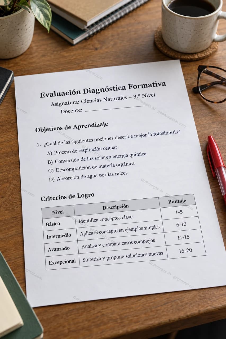 Evaluación diagnóstica lista para aplicar en tu clase
