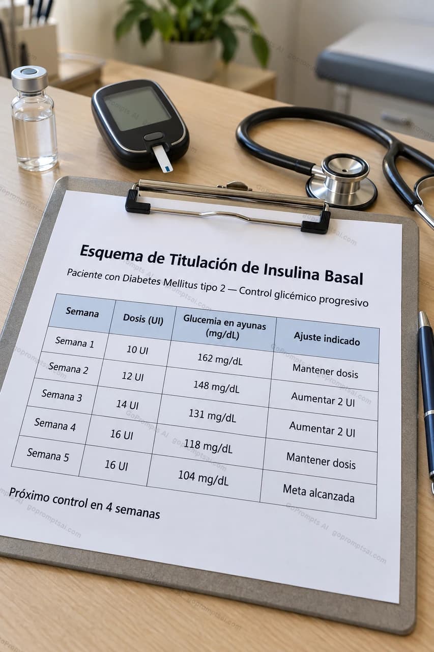 Esquema de insulina listo para entregar al paciente