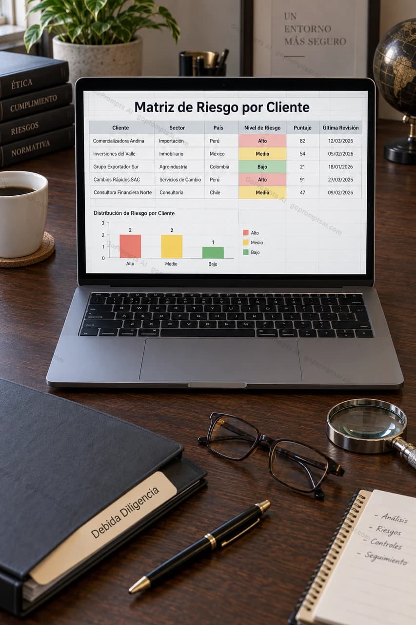 Matriz de riesgo por cliente lista para tu comité