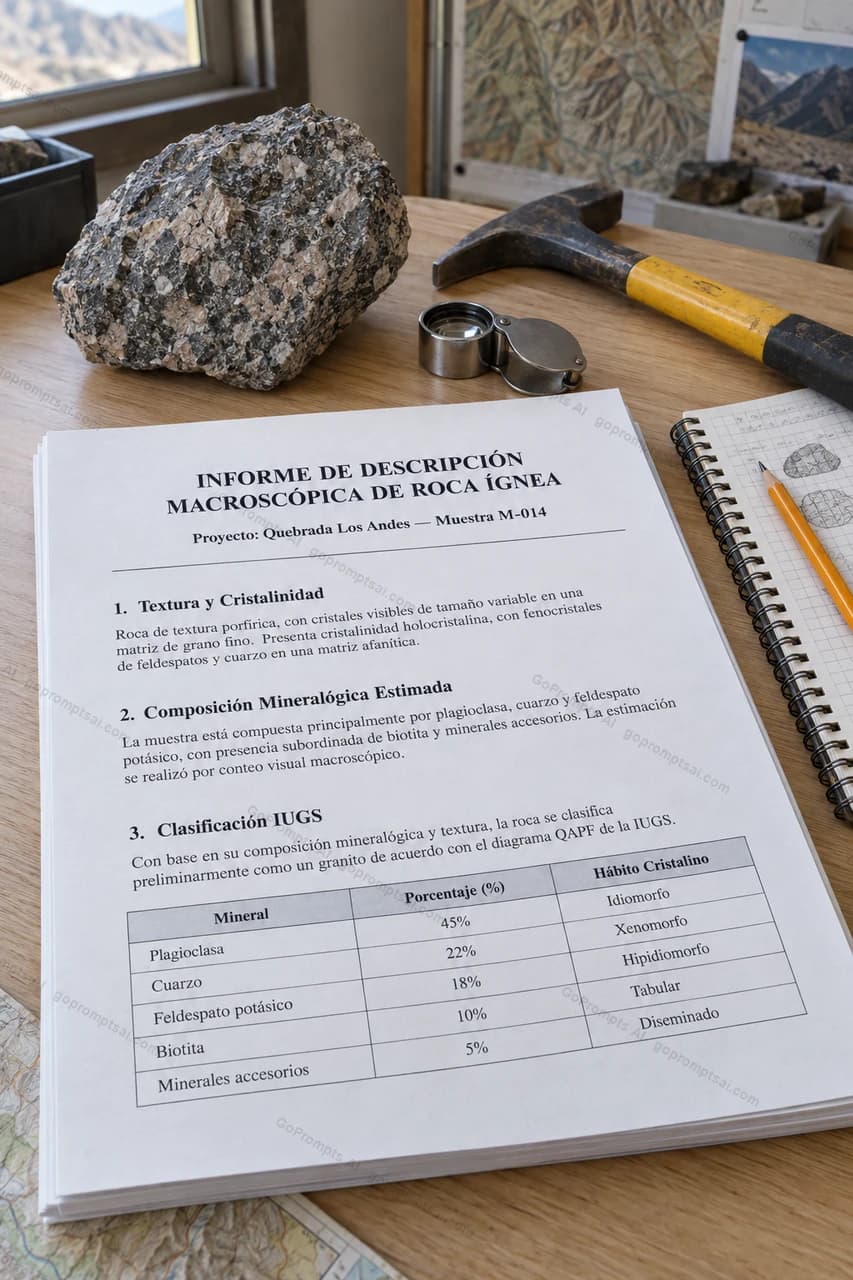Informe de descripción petrográfica listo para entregar