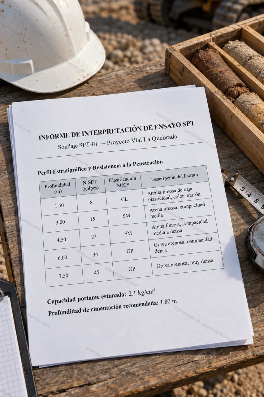 Interpretación de SPT lista para tu informe técnico
