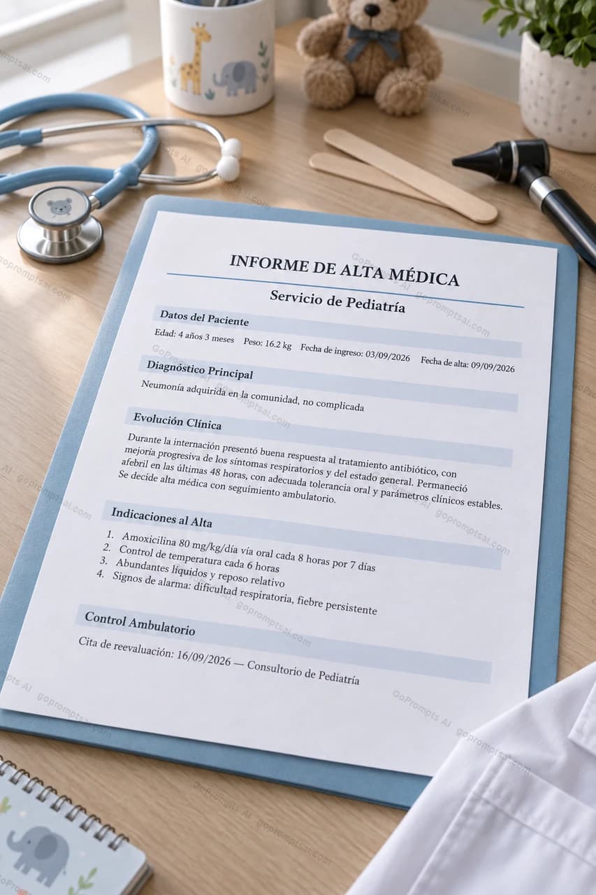 Informe de alta médica redactado en minutos